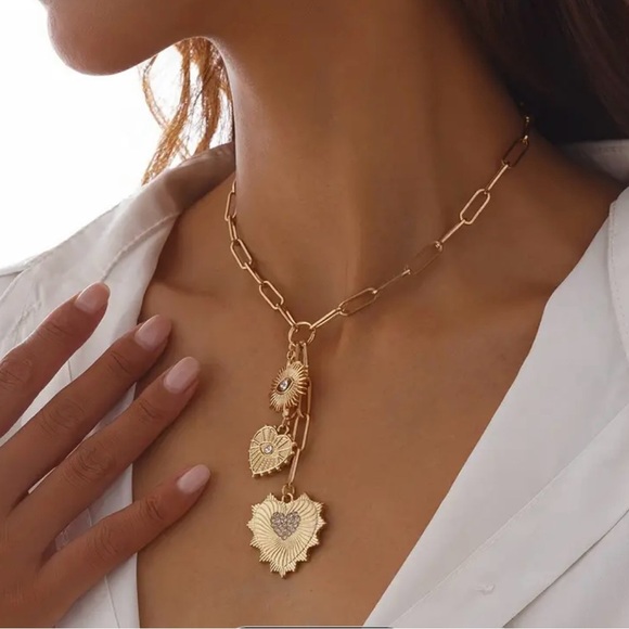 Gold Heart Pendant Necklace - Picture 2 of 2